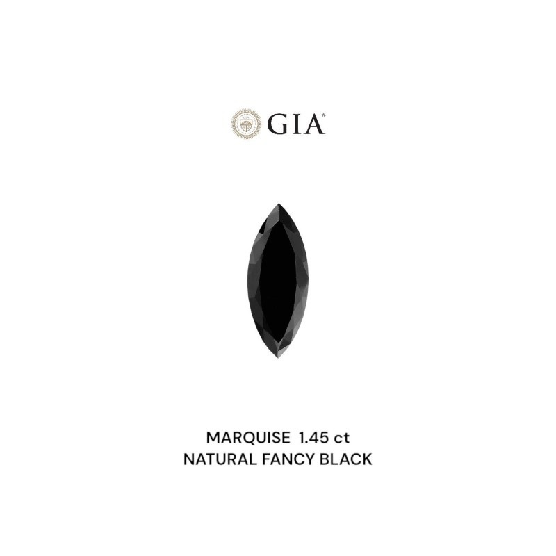 Diament o barwie fantazyjnej markiza, 1.45ct, VVS2, Fancy Black, GIA 1232546585 Diament o barwie fantazyjnej markiza, 1.45ct, VVS2, Fancy Black, GIA 1232546585