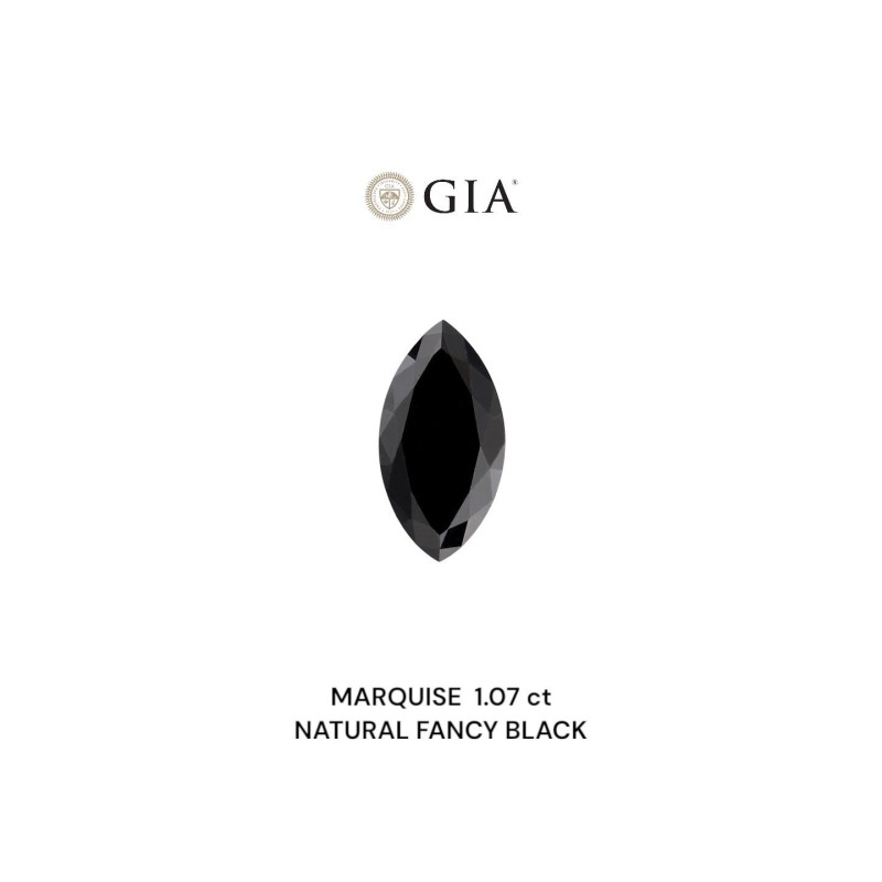 Diament o barwie fantazyjnej markiza, 1.07ct, VVS2, Fancy Black, GIA 5232546522 Diament o barwie fantazyjnej markiza, 1.07ct, VVS2, Fancy Black, GIA 5232546522