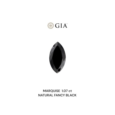 Diament o barwie fantazyjnej markiza, 1.07ct, VVS2, Fancy Black, GIA 5232546522