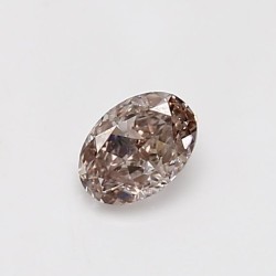 Diament o barwie fantazyjnej szlif owalny, 0.41ct, SI1, Fancy Pink Brown, GIA 2494505629