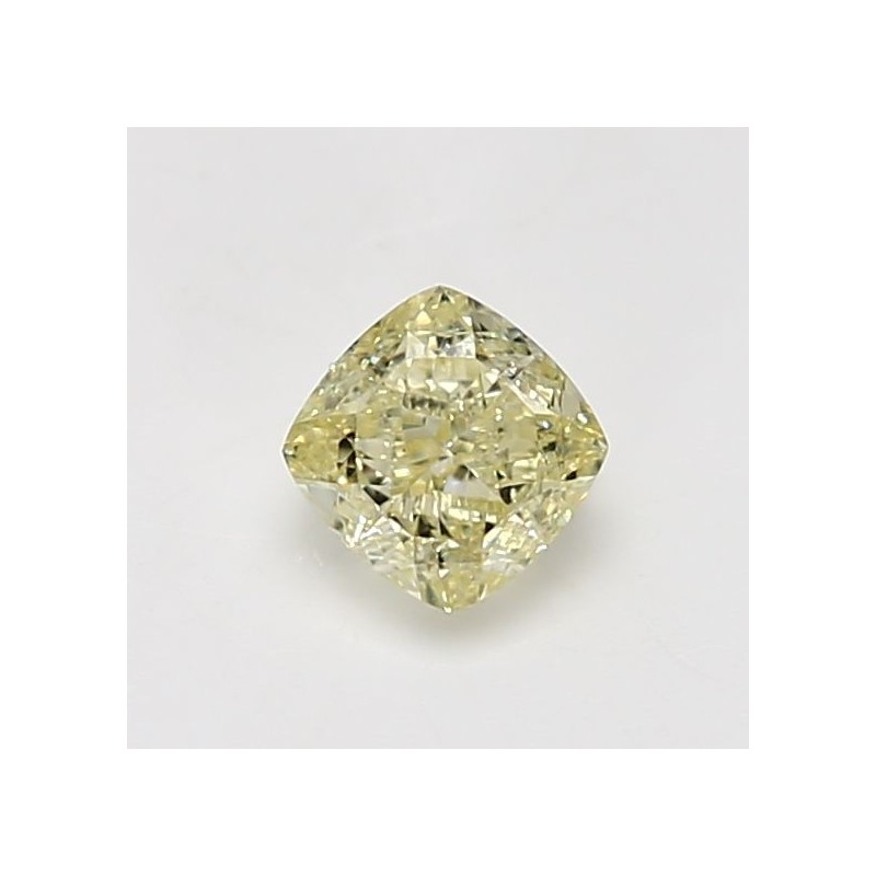 Diament o barwie fantazyjnej szlif poduszkowy brylantowy, 0.8ct, VS1, Fancy Light Yellow, GIA 6233472265