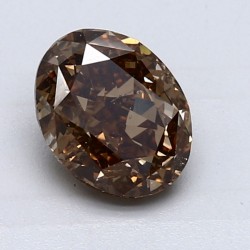 Diament o barwie fantazyjnej szlif owalny, 1.58ct, SI2, Fancy Dark Yellowish Brown, GIA 2203384424