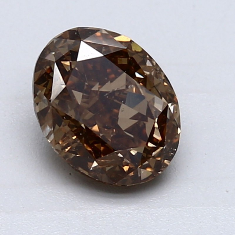 Diament o barwie fantazyjnej szlif owalny, 1.58ct, SI2, Fancy Dark Yellowish Brown, GIA 2203384424