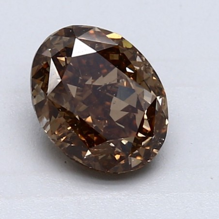 Diament o barwie fantazyjnej szlif owalny, 1.58ct, SI2, Fancy Dark Yellowish Brown, GIA 2203384424