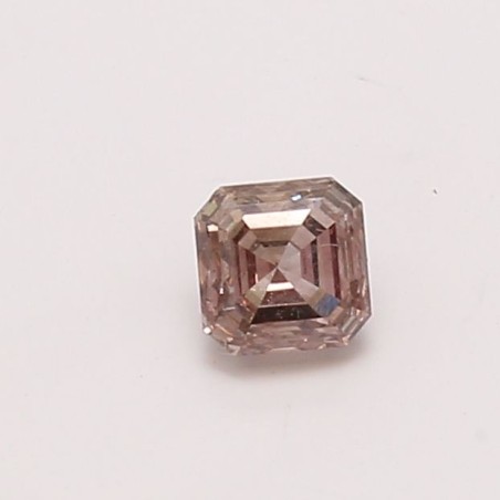 Diament o barwie fantazyjnej Asscher, 0.5ct, VS2, Fancy Dark Pinkish Brown, GIA 6213284099