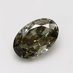 Diament o barwie fantazyjnej szlif owalny, 1ct, VS2, Fancy Dark Gray Greenish Yellow, GIA 5231229639