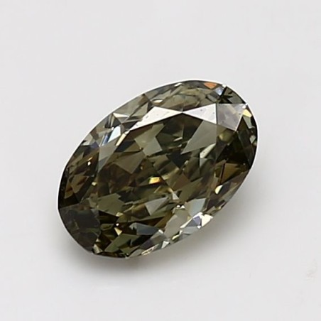 Diament o barwie fantazyjnej szlif owalny, 1ct, VS2, Fancy Dark Gray Greenish Yellow, GIA 5231229639