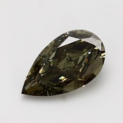 Diament o barwie fantazyjnej szlif gruszkowy, 1ct, SI2, Fancy Dark Gray Greenish Yellow, GIA 6455883006