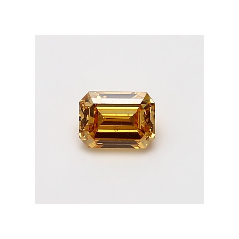 Diament o barwie fantazyjnej szlif szmaragdowy, 0.5ct, SI2, Fancy Intense Orange Yellow, GIA 2235058099