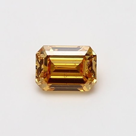 Diament o barwie fantazyjnej szlif szmaragdowy, 0.5ct, SI2, Fancy Intense Orange Yellow, GIA 2235058099