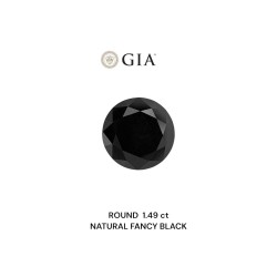 Diament o barwie fantazyjnej szlif okrągły, 1.49ct, VVS2, Fancy Black, GIA 5231639368