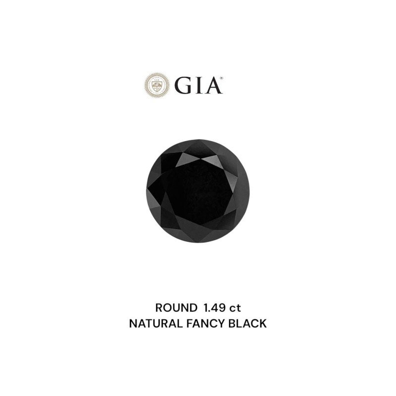 Diament o barwie fantazyjnej szlif okrągły, 1.49ct, VVS2, Fancy Black, GIA 5231639368