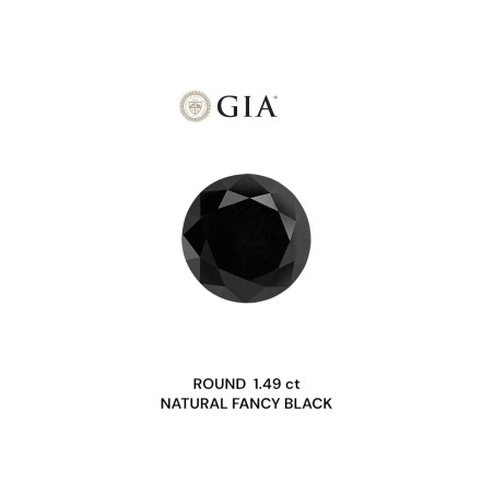 Diament o barwie fantazyjnej szlif okrągły, 1.49ct, VVS2, Fancy Black, GIA 5231639368
