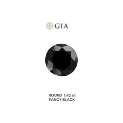Diament o barwie fantazyjnej szlif okrągły, 1.42ct, VVS2, Fancy Black, GIA 2233635739