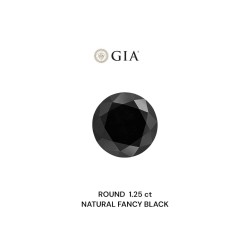 Diament o barwie fantazyjnej szlif okrągły, 1.25ct, VVS2, Fancy Black, GIA 2231639372