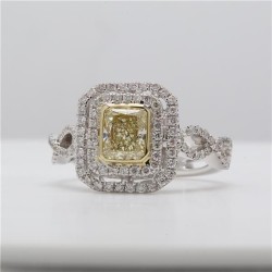 Diament o barwie fantazyjnej radiant, 1.02ct, VS2, Yellow, GIA 2195741963