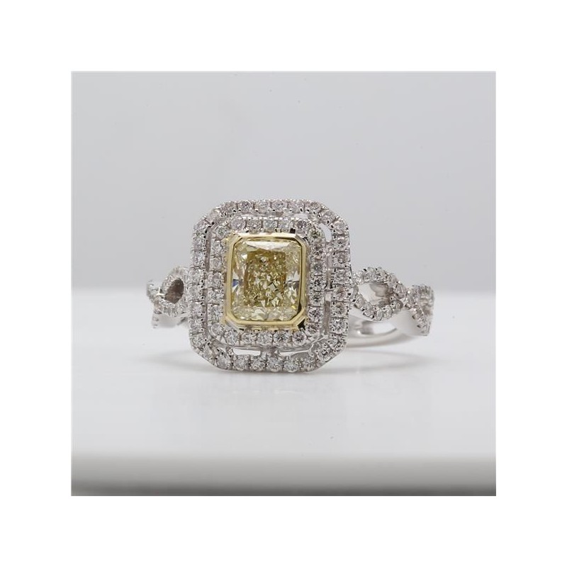 Diament o barwie fantazyjnej radiant, 1.02ct, VS2, Yellow, GIA 2195741963