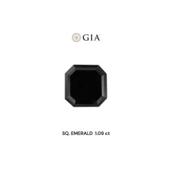 Diament o barwie fantazyjnej szlif szmaragdowy kwadratowy, 1.09ct, VVS2, Fancy Black, GIA 6237519270