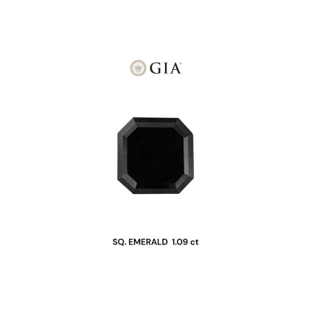 Diament o barwie fantazyjnej szlif szmaragdowy kwadratowy, 1.09ct, VVS2, Fancy Black, GIA 6237519270