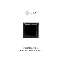Diament o barwie fantazyjnej szlif princess, 1.12ct, VVS2, Fancy Black, GIA 5232634991