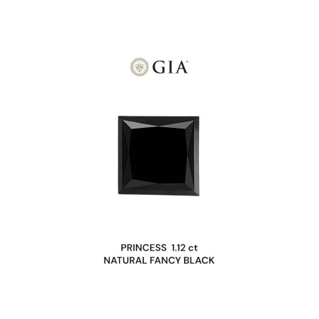 Diament o barwie fantazyjnej szlif princess, 1.12ct, VVS2, Fancy Black, GIA 5232634991