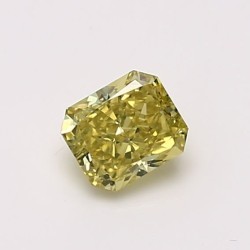 Diament o barwie fantazyjnej radiant, 0.58ct, VS1, Fancy Intense Greenish Yellow, GIA 6183099778
