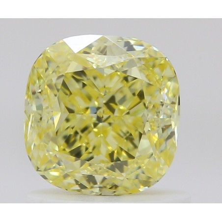 Diament o barwie fantazyjnej szlif poduszkowy brylantowy, 1.02ct, VS2, Fancy Intense Yellow, GIA 1479522241