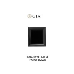 Diament o barwie fantazyjnej bagietka, 0.68ct, VVS2, Fancy Black, GIA 5232639366