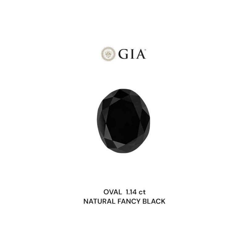 Diament o barwie fantazyjnej szlif owalny, 1.14ct, VVS2, Fancy Black, GIA 5523682165