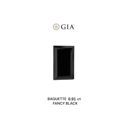 Diament o barwie fantazyjnej bagietka, 0.91ct, VVS2, Fancy Black, GIA 2235636451