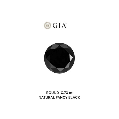 Diament o barwie fantazyjnej szlif okrągły, 0.73ct, VVS2, Fancy Black, GIA 6237639551