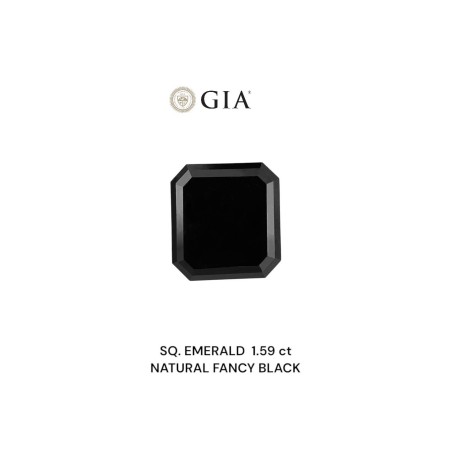 Diament o barwie fantazyjnej szlif szmaragdowy kwadratowy, 1.59ct, VVS2, Fancy Black, GIA 6237639524