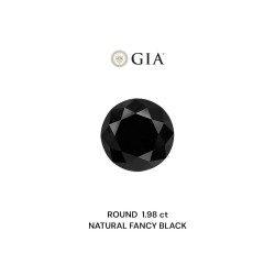 Diament o barwie fantazyjnej szlif okrągły, 1.98ct, VVS2, Fancy Black, GIA 2235636312