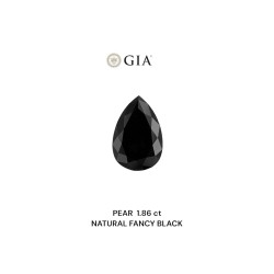 Diament o barwie fantazyjnej szlif gruszkowy, 1.86ct, VVS2, Fancy Black, GIA 2235639622