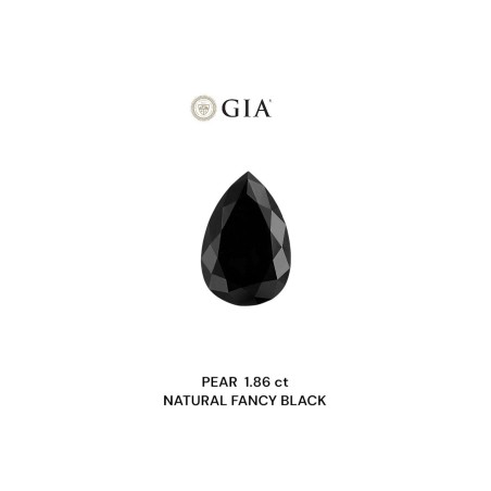 Diament o barwie fantazyjnej szlif gruszkowy, 1.86ct, VVS2, Fancy Black, GIA 2235639622