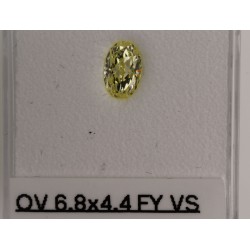 Diament o barwie fantazyjnej szlif owalny, 0.53ct, VS2, Fancy Yellow, GIA 17159038
