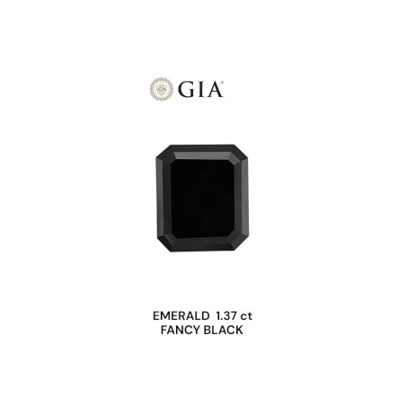 Diament o barwie fantazyjnej szlif szmaragdowy, 1.37ct, VVS2, Fancy Black, GIA 2235637979