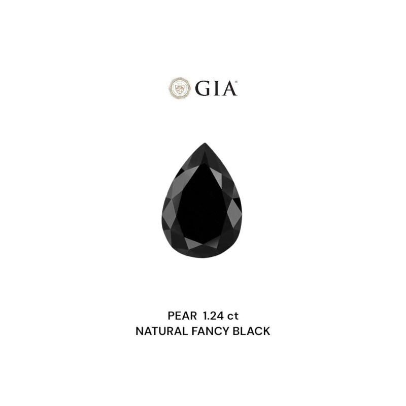 Diament o barwie fantazyjnej szlif gruszkowy, 1.24ct, VVS2, Fancy Black, GIA 1236545929 Diament o barwie fantazyjnej szlif gruszkowy, 1.24ct, VVS2, Fancy Black, GIA 1236545929