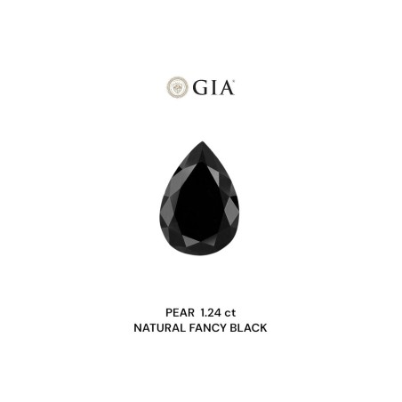 Diament o barwie fantazyjnej szlif gruszkowy, 1.24ct, VVS2, Fancy Black, GIA 1236545929