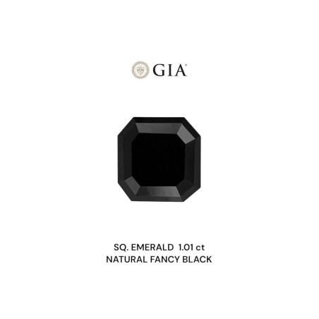 Diament o barwie fantazyjnej szlif szmaragdowy kwadratowy, 1.01ct, VVS2, Fancy Black, GIA 5232545937