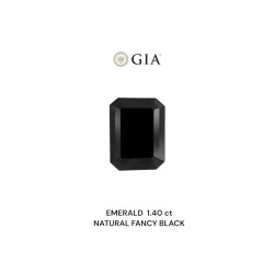 Diament o barwie fantazyjnej szlif szmaragdowy, 1.4ct, VVS2, Fancy Black, GIA 2235546087