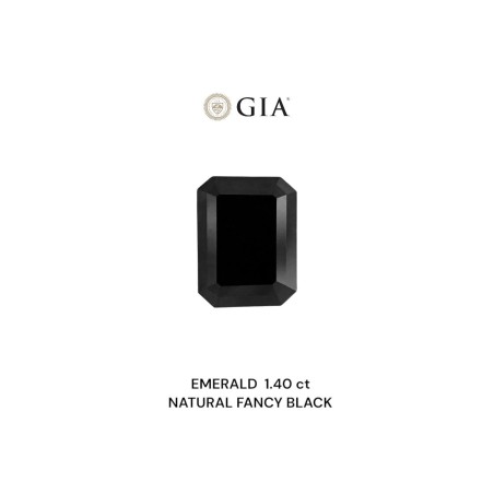 Diament o barwie fantazyjnej szlif szmaragdowy, 1.4ct, VVS2, Fancy Black, GIA 2235546087