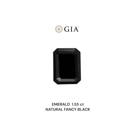 Diament o barwie fantazyjnej szlif szmaragdowy, 1.55ct, VVS2, Fancy Black, GIA 1232546079