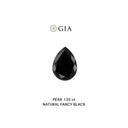 Diament o barwie fantazyjnej szlif gruszkowy, 1.55ct, VVS2, Fancy Black, GIA 1236639619