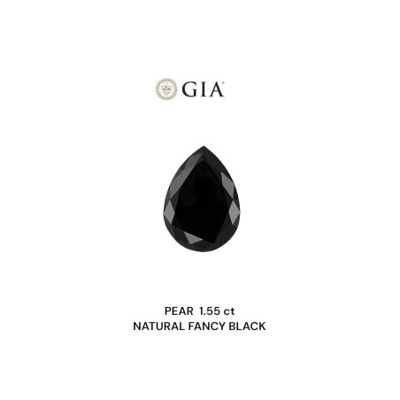 Diament o barwie fantazyjnej szlif gruszkowy, 1.55ct, VVS2, Fancy Black, GIA 1236639619