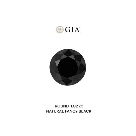 Diament o barwie fantazyjnej szlif okrągły, 1.02ct, VVS2, Fancy Black, GIA 6237546403