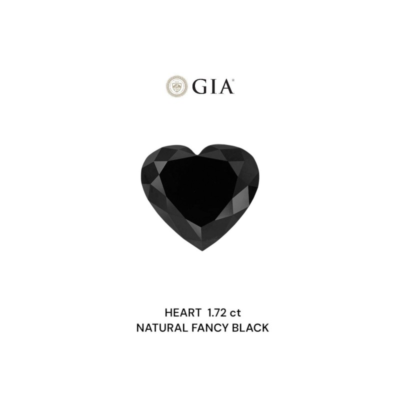 Diament o barwie fantazyjnej serce, 1.72ct, VVS2, Fancy Black, GIA 2235546526