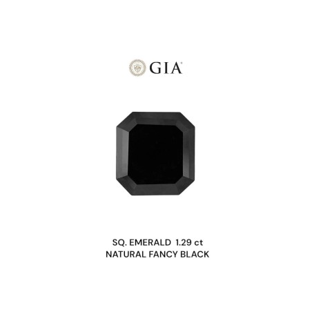 Diament o barwie fantazyjnej szlif szmaragdowy kwadratowy, 1.29ct, VVS2, Fancy Black, GIA 2231546120