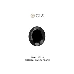 Diament o barwie fantazyjnej szlif owalny, 1.51ct, VVS2, Fancy Black, GIA 5231546740