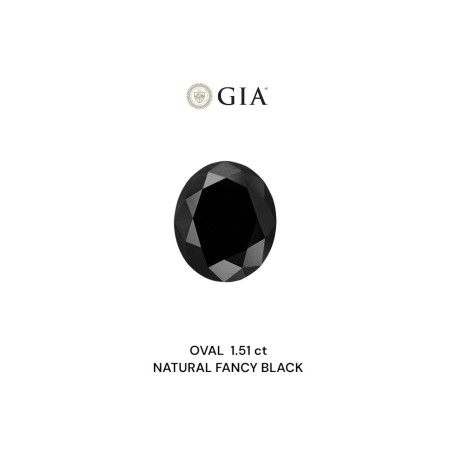 Diament o barwie fantazyjnej szlif owalny, 1.51ct, VVS2, Fancy Black, GIA 5231546740